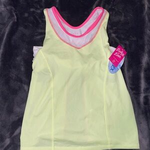 Lucky in Love Neon Pink and Yellow Tank